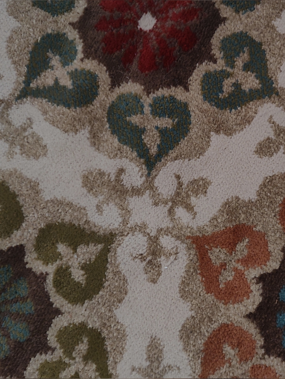 Decorative Floral Runner Rug in Cream with Multi-Color Medallions - Picture 4 of 11